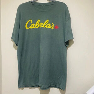 Men’s Casual Green and Yellow Cabela’s brand brand  Short Sleeve T-Shirt No Size